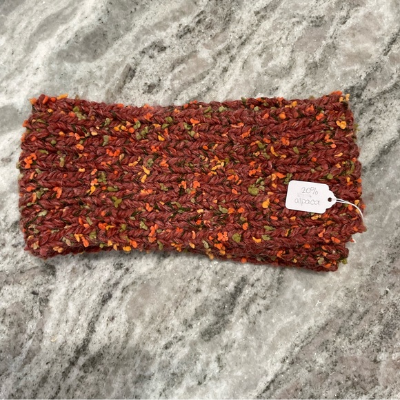 Alpaca rust infinity soft scarf 20% alpaca 58”x6” - Picture 2 of 3